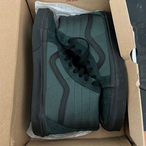 Vans high top metallic twill green